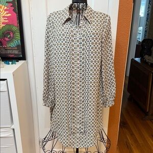 Tory Burch Cora Crepe de Chine Mini Shirt Dress-Sz 6